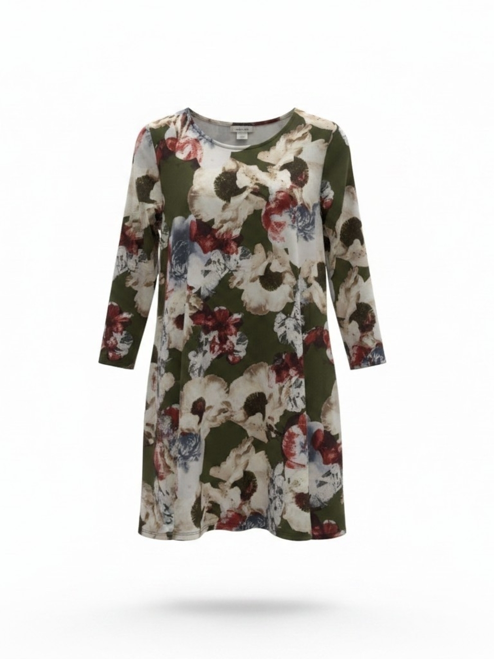 Rosemary Floral Knit Cowl Neck Tunic Top with Pockets Women's Large
